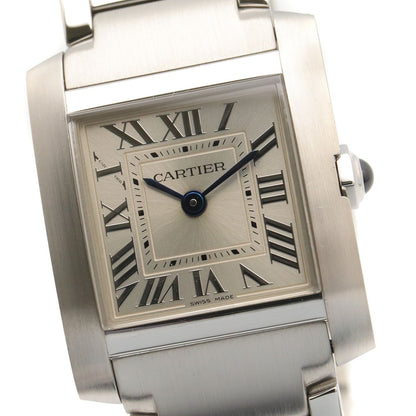 Cartier Watch Tank Francaise SM Silver Stainless Steel — view 3