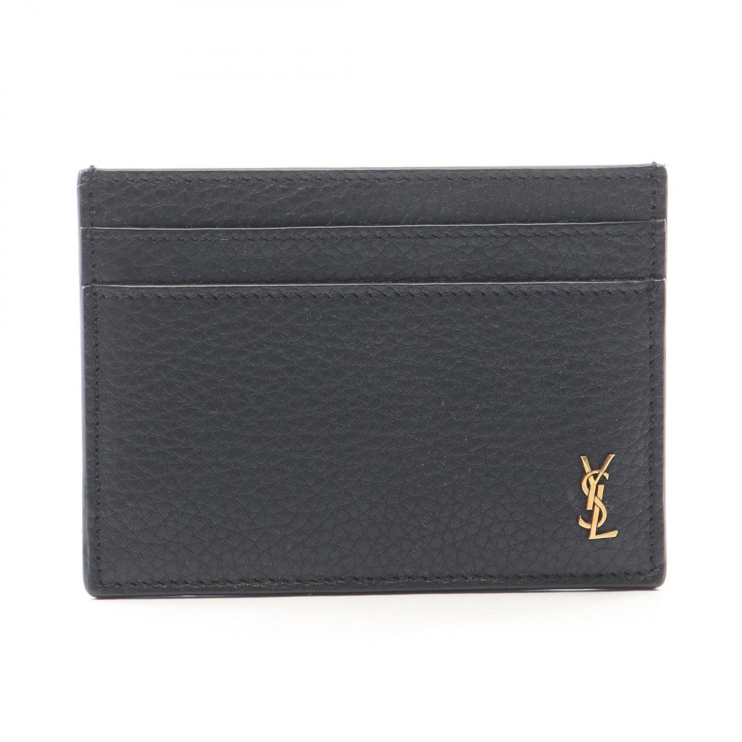 Saint Laurent Paris Card Case Tiny Cassandra Black Leather Holder
