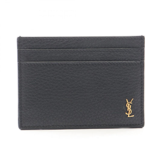 Saint Laurent Paris Card Case Tiny Cassandra Black Leather Holder