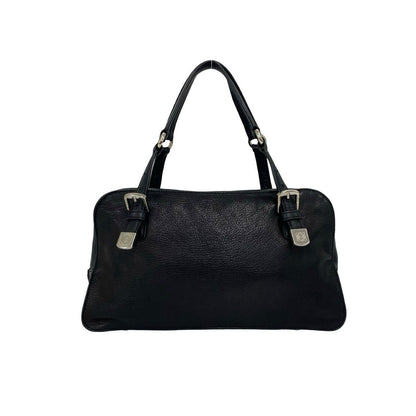 Loewe Anagram Studs Logo Leather Mini Tote Boston Bag Black — view 3