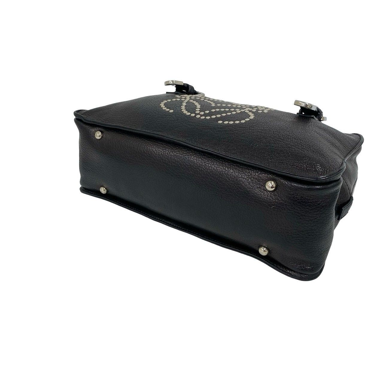 Loewe Anagram Studs Logo Leather Mini Tote Boston Bag Black — view 8
