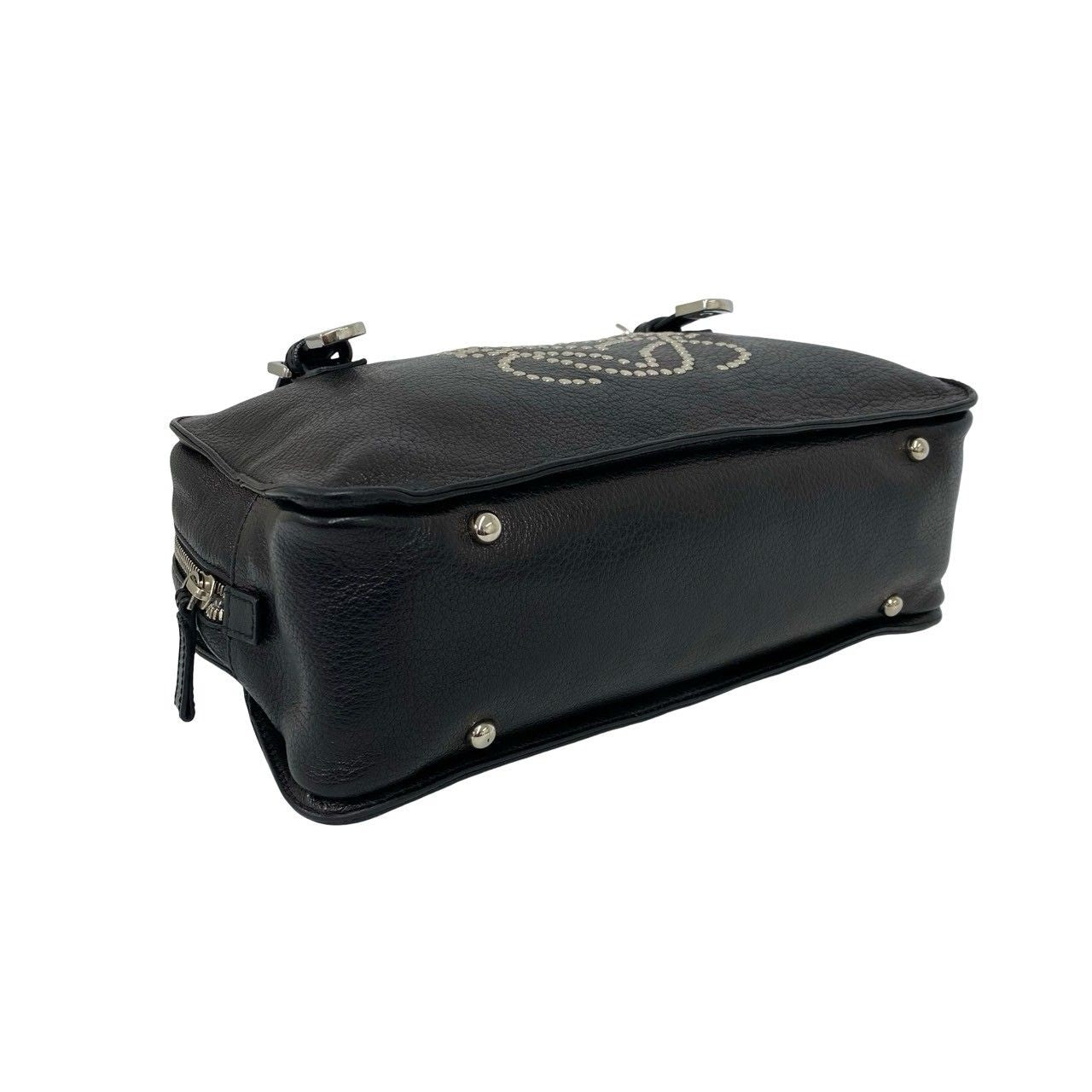 Loewe Anagram Studs Logo Leather Mini Tote Boston Bag Black — view 7
