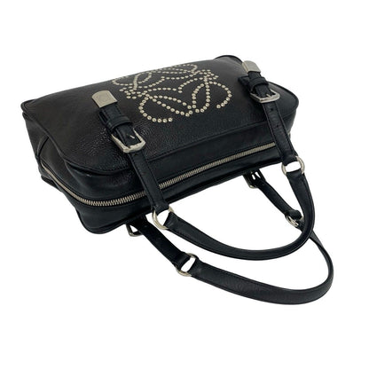 Loewe Anagram Studs Logo Leather Mini Tote Boston Bag Black — view 4