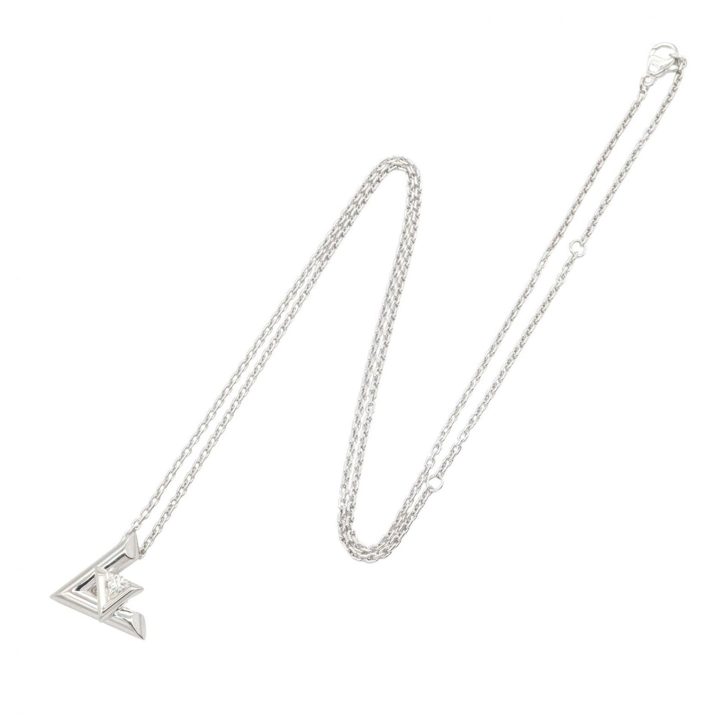 Louis Vuitton Necklace Pendentif GM Diamond 48.5 58.5 cm 18k White Gold — view 2