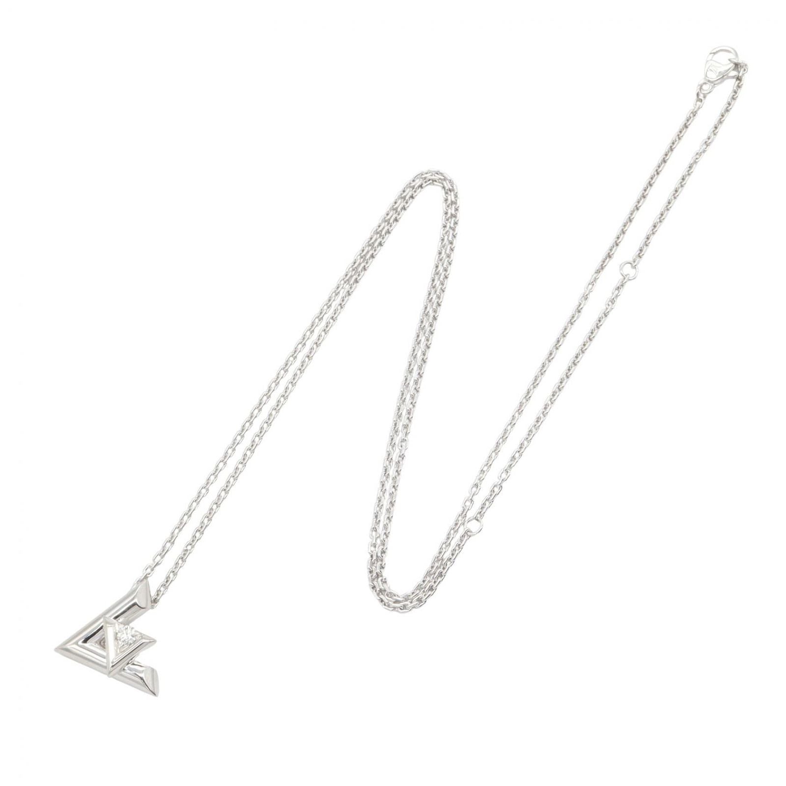 Louis Vuitton Necklace Pendentif GM Diamond 48.5 58.5 cm 18k White Gold — view 2