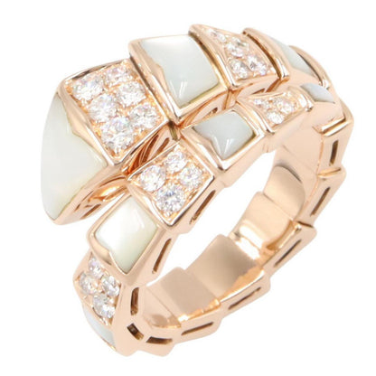 Bvlgari Ring Serpenti Mother of Pearl Diamond 18k Pink Gold