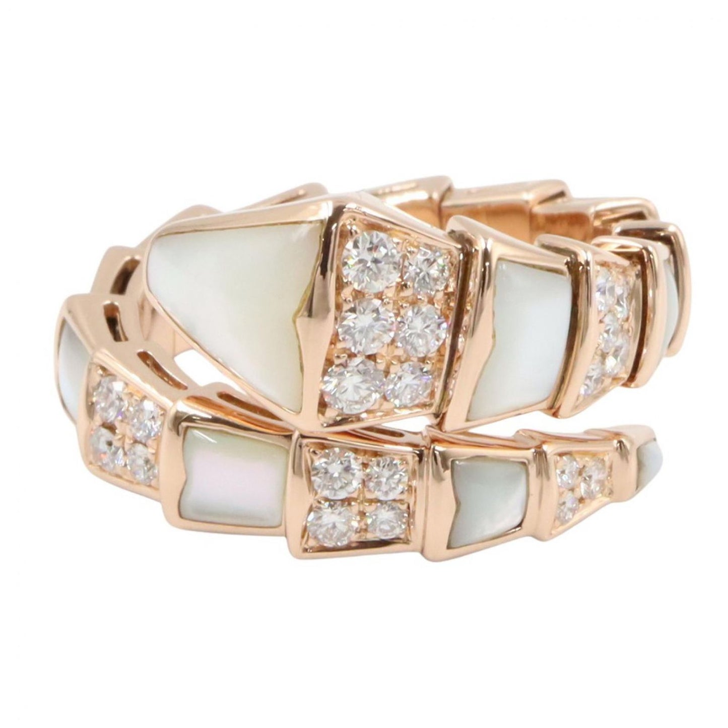 Bvlgari Ring Serpenti Mother of Pearl Diamond 18k Pink Gold — view 2