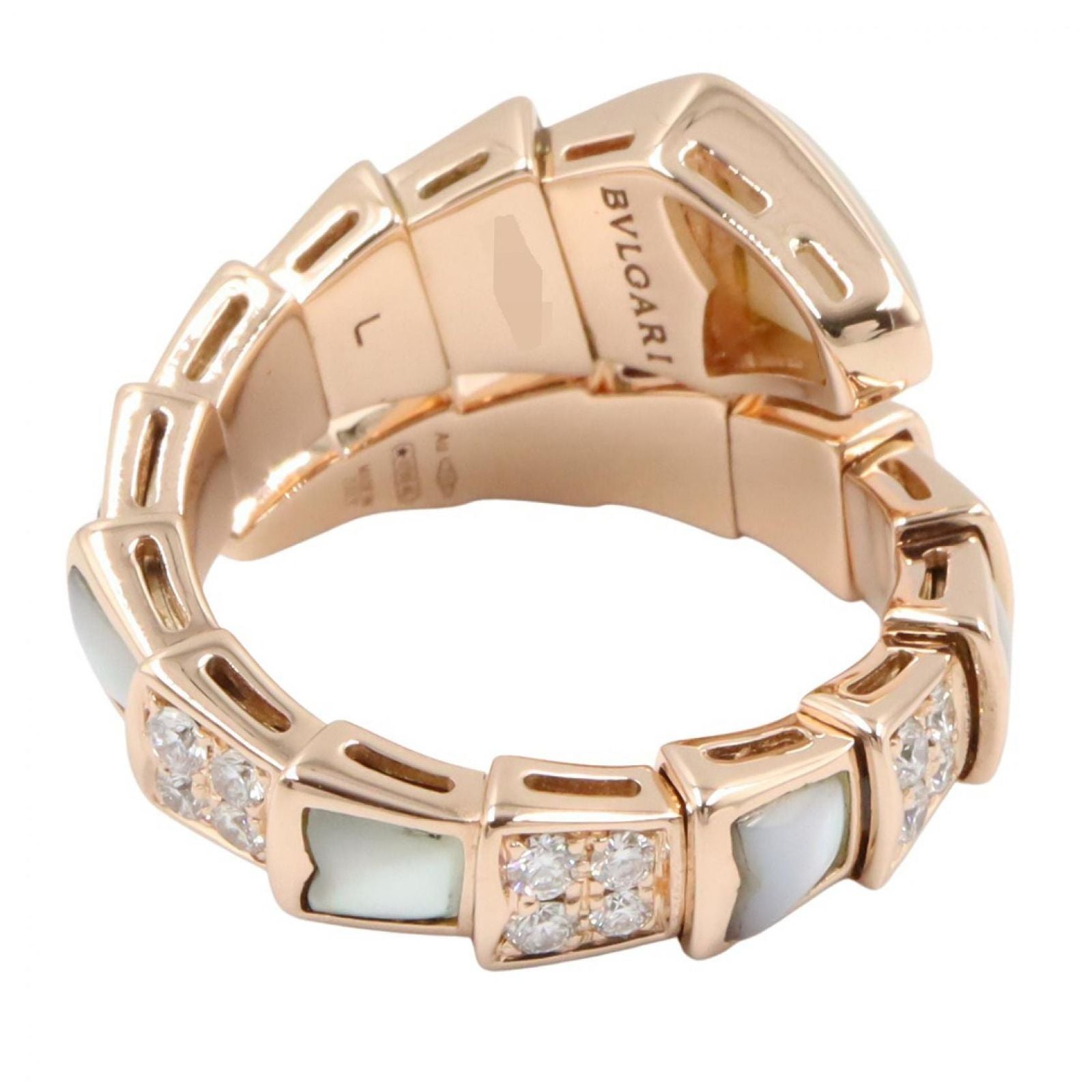 Bvlgari Ring Serpenti Mother of Pearl Diamond 18k Pink Gold — view 3