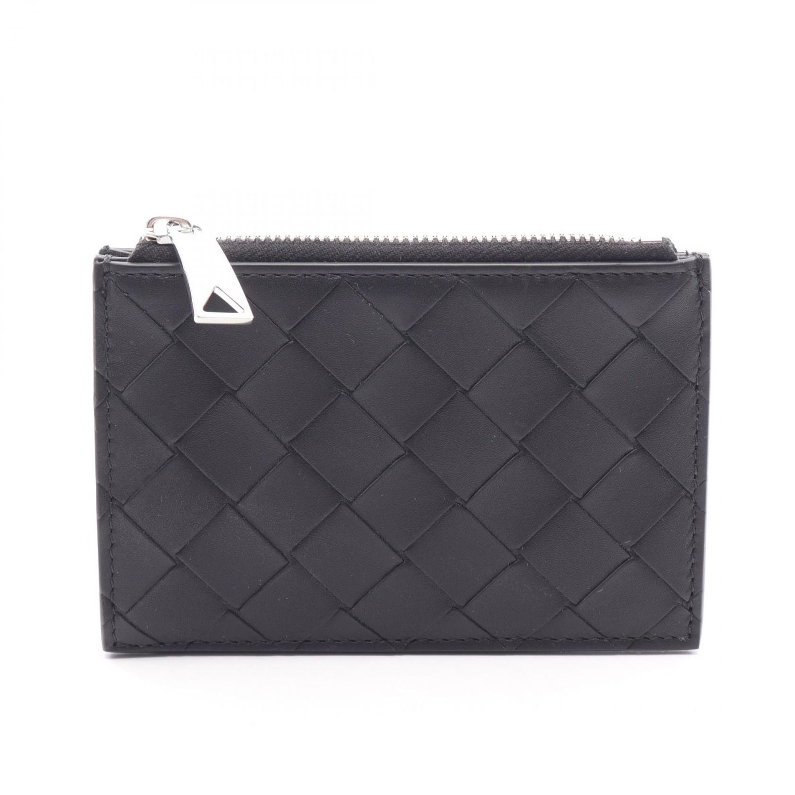 Bottega Veneta Card Case Intrecciato Black Leather