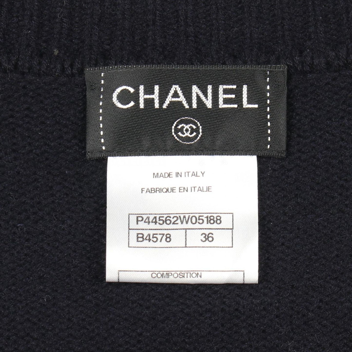Chanel CC Logo Leather Trim Knit Wool Jacket — view 3