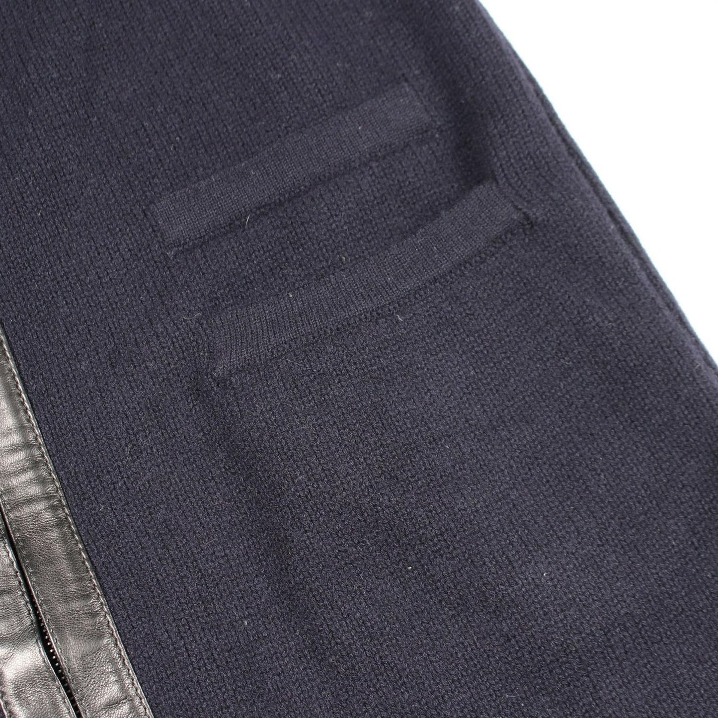 Chanel CC Logo Leather Trim Knit Wool Jacket — view 5
