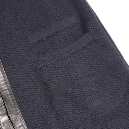 Chanel CC Logo Leather Trim Knit Wool Jacket — view 5