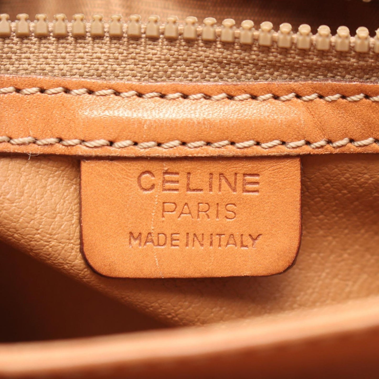 Celine Shoulder Bag Macadam Dark Brown Canvas Leather — view 4
