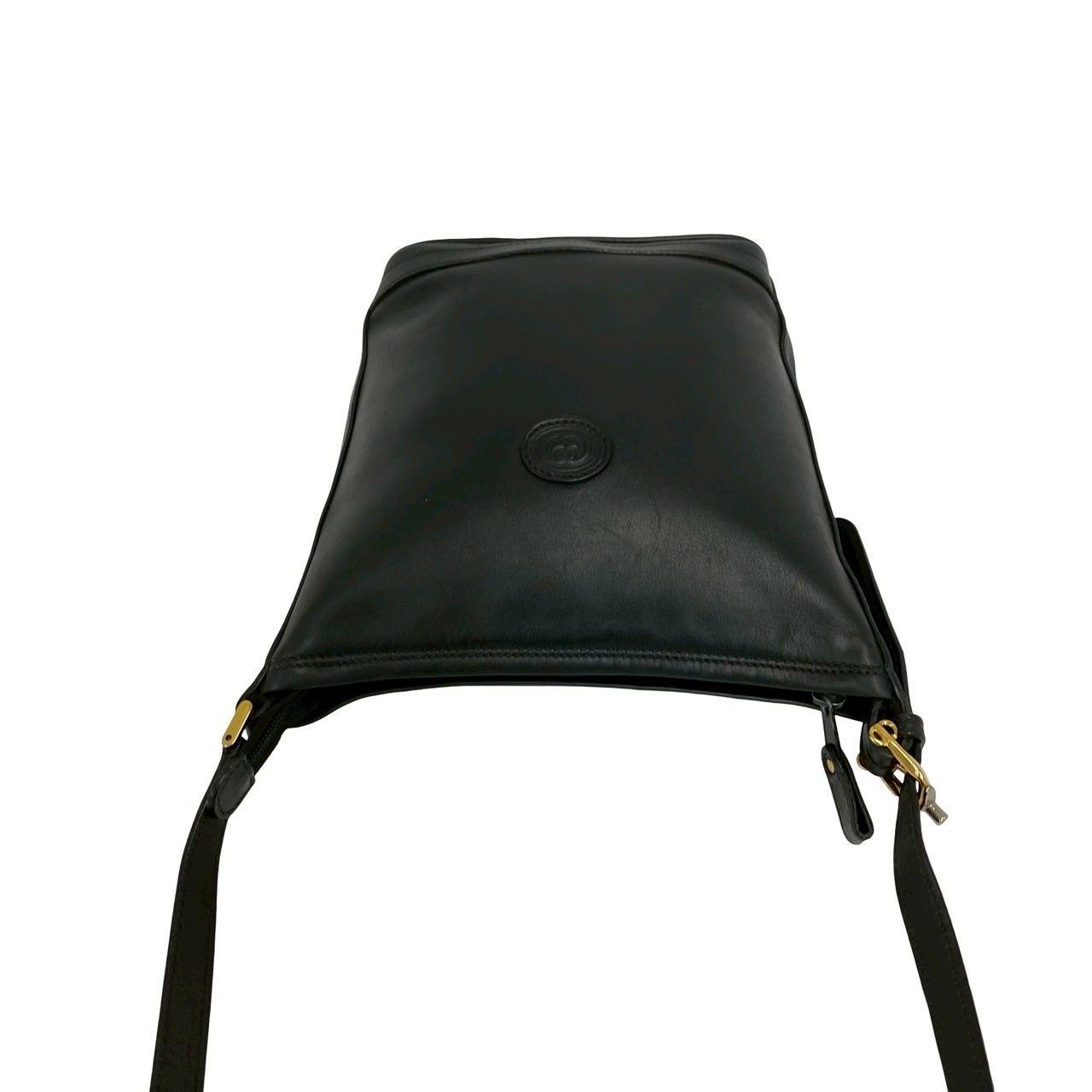 Gucci Vintage GG Logo Leather Shoulder Bag Crossbody Pochette Black — view 4