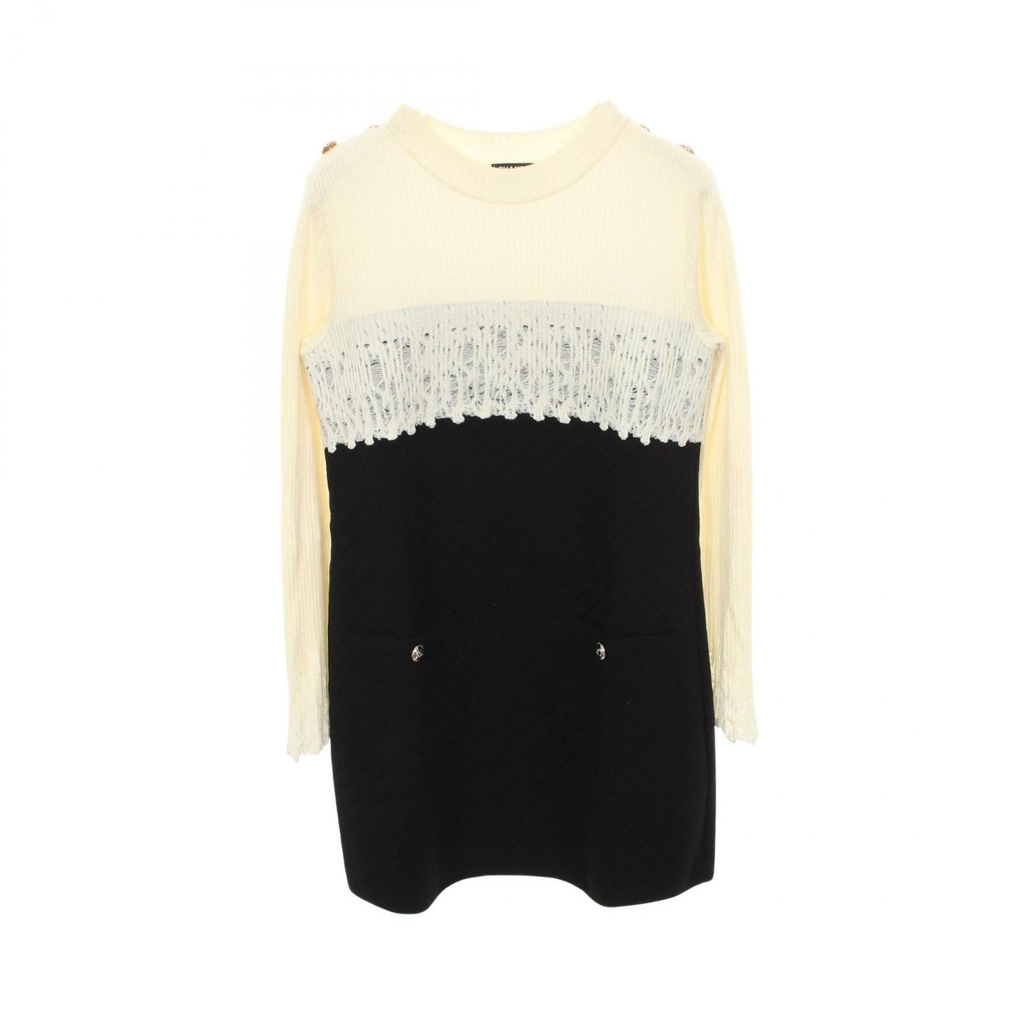 Chanel Dress CC Logo Button Switch Wool