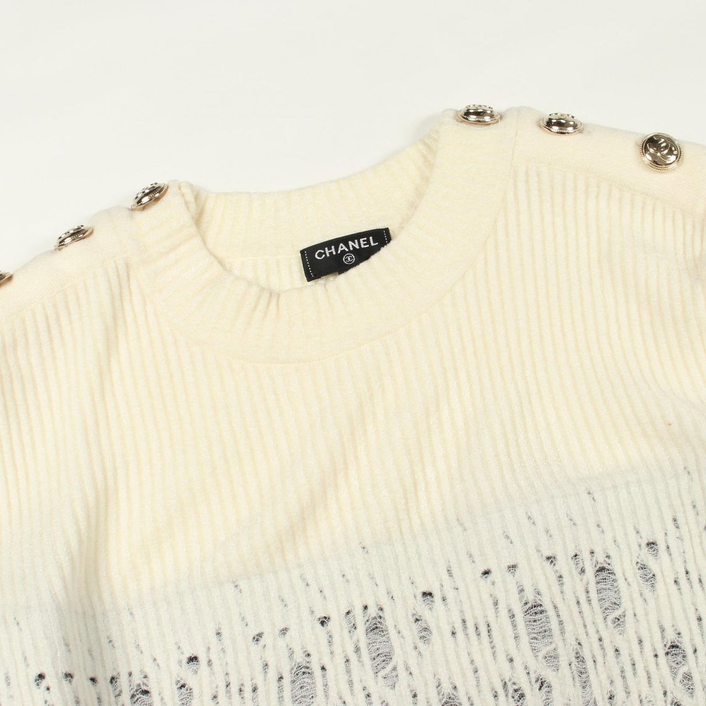 Chanel Dress CC Logo Button Switch Wool — view 8