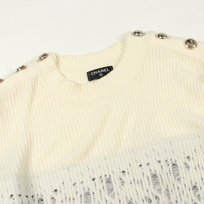 Chanel Dress CC Logo Button Switch Wool — view 8