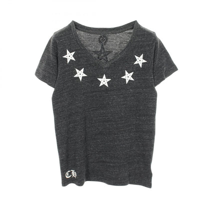 Chrome Hearts Short Sleeve T-Shirt Star Print Neck Black Cotton