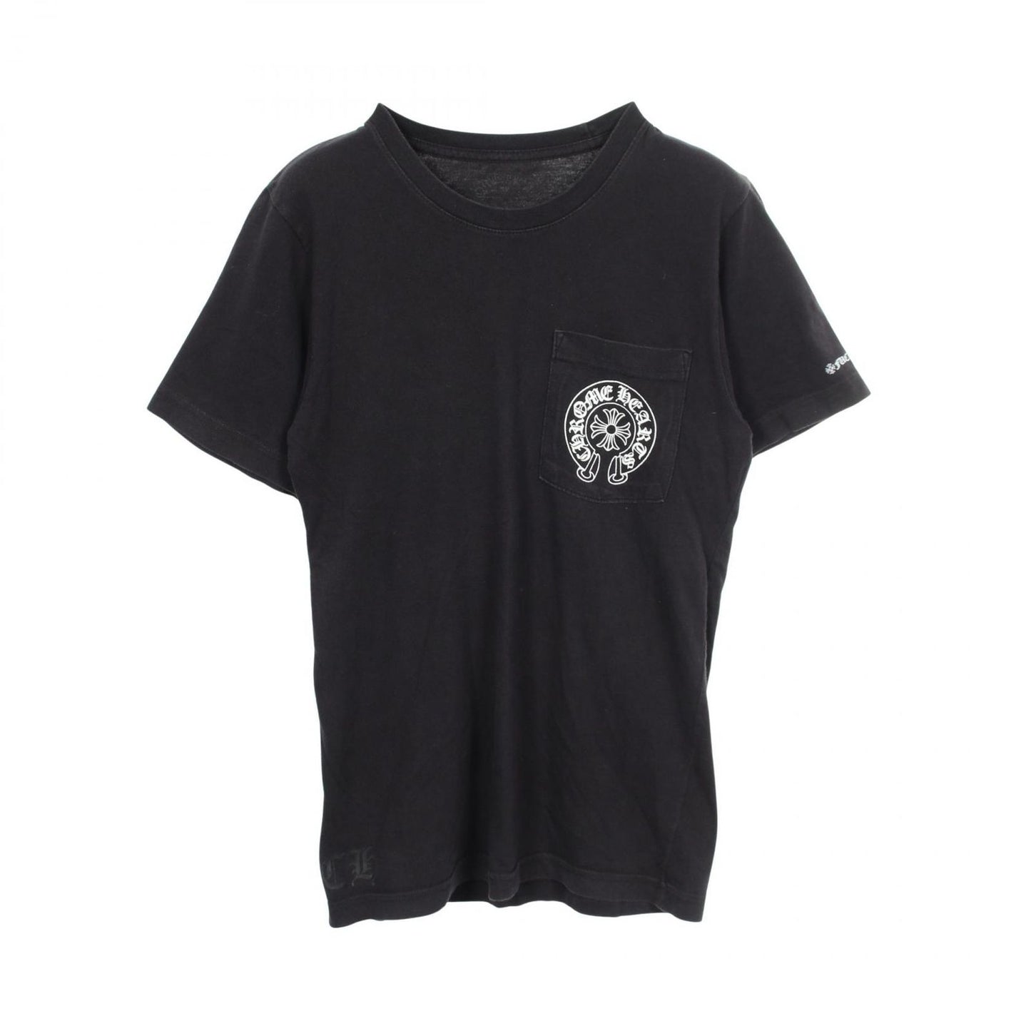 Chrome Hearts Short Sleeve T-Shirt Horse Shoe Scroll Label Black Cotton
