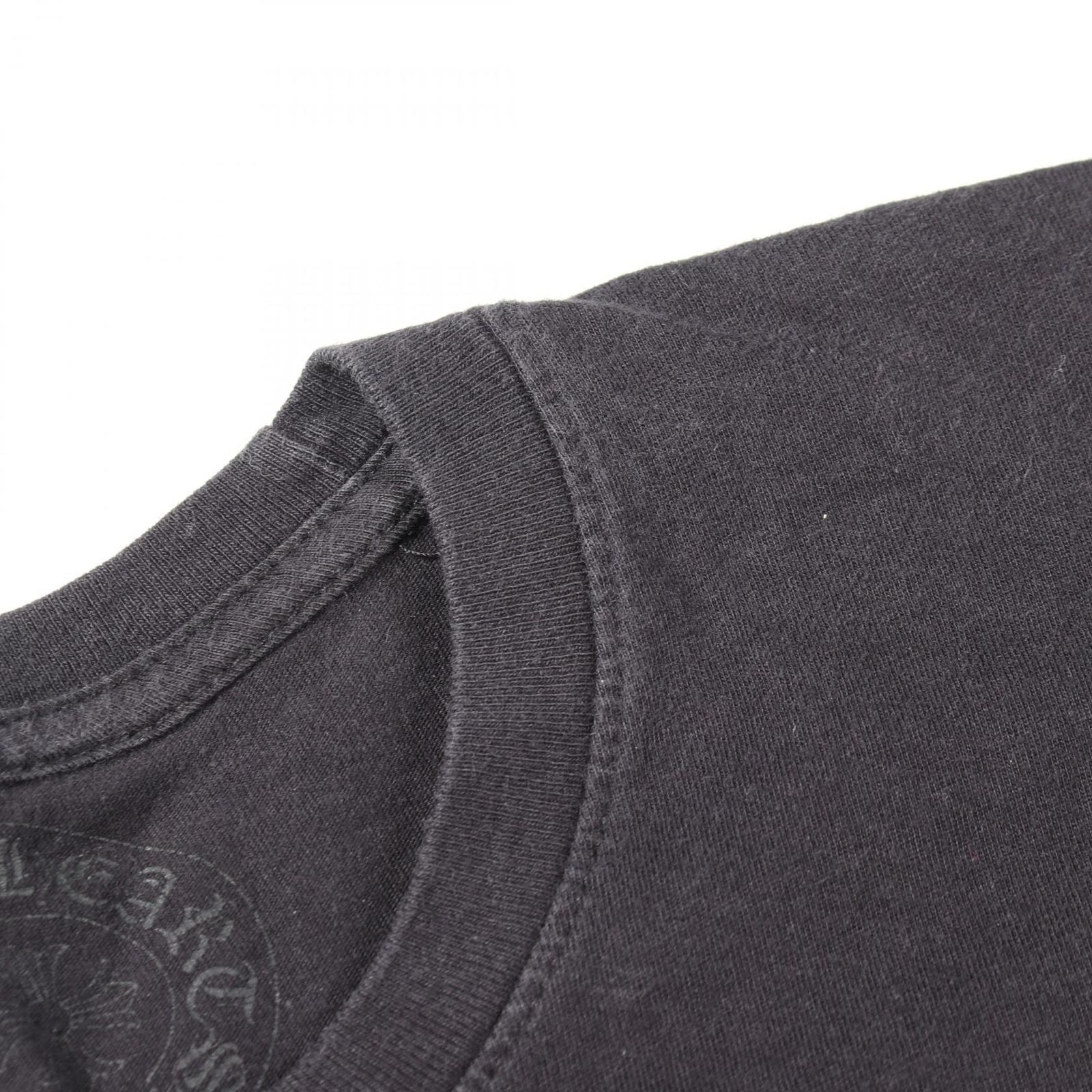 Chrome Hearts Short Sleeve T-Shirt Horse Shoe Scroll Label Black Cotton — view 7