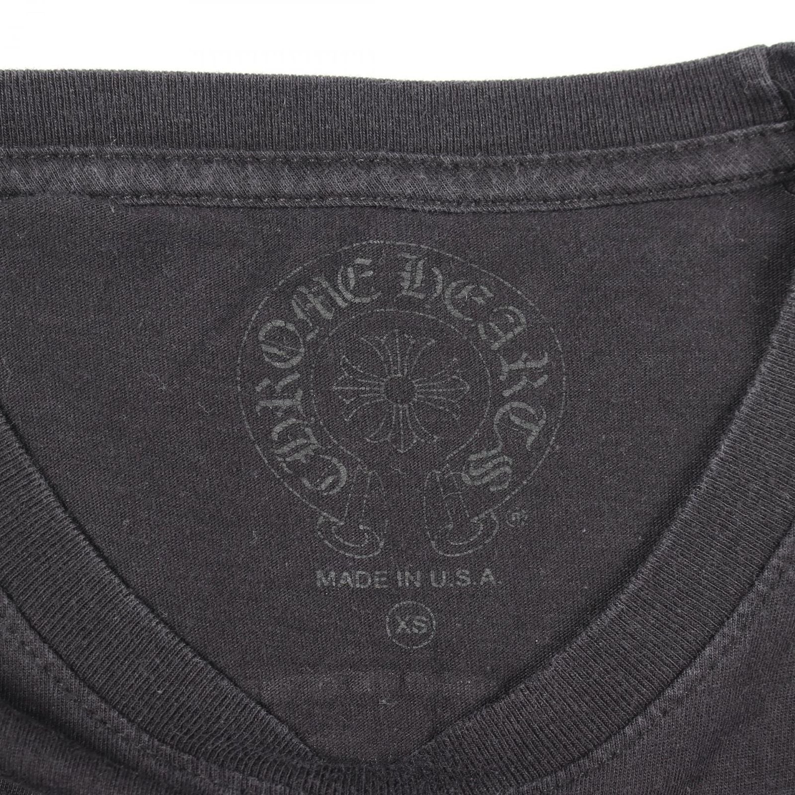 Chrome Hearts Short Sleeve T-Shirt Horse Shoe Scroll Label Black Cotton — view 3