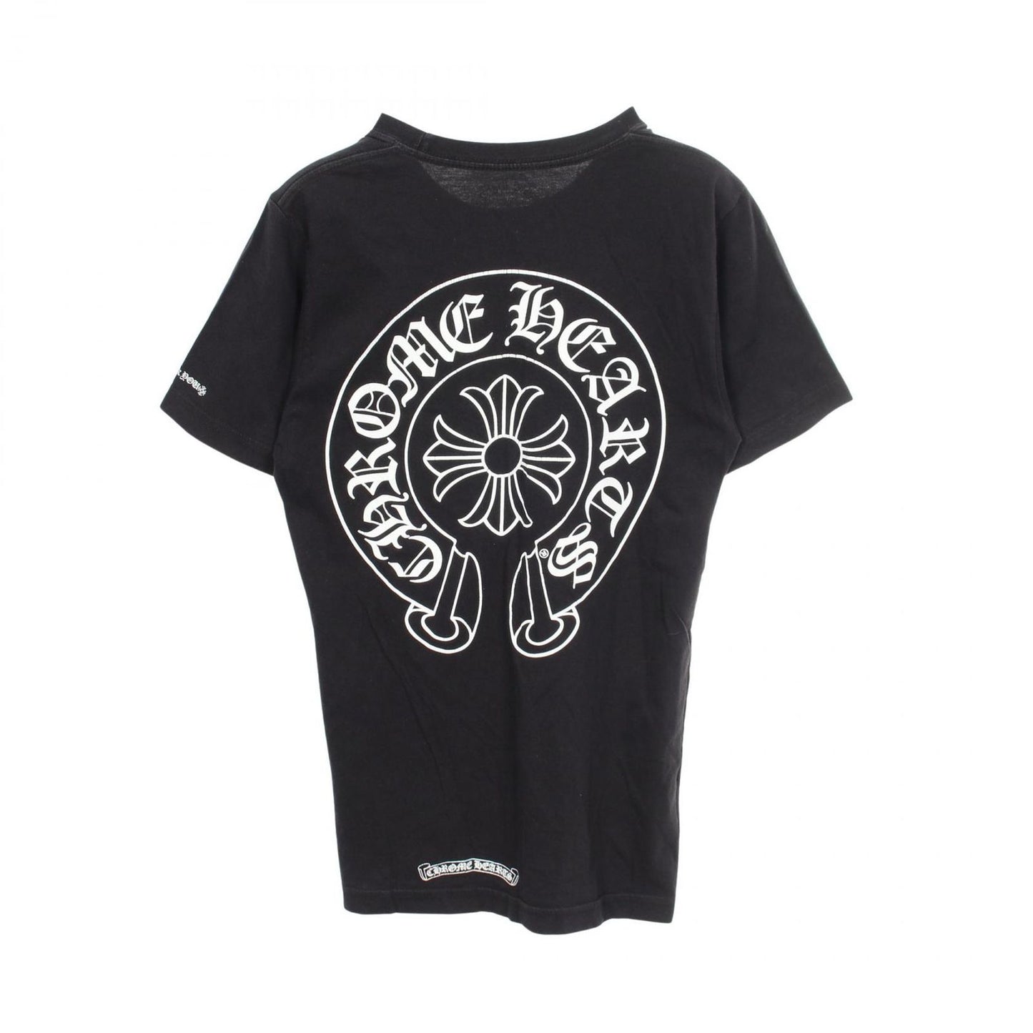 Chrome Hearts Short Sleeve T-Shirt Horse Shoe Scroll Label Black Cotton — view 2