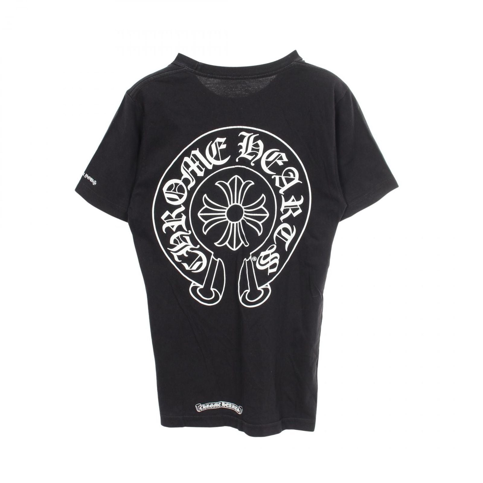 Chrome Hearts Short Sleeve T-Shirt Horse Shoe Scroll Label Black Cotton — view 2