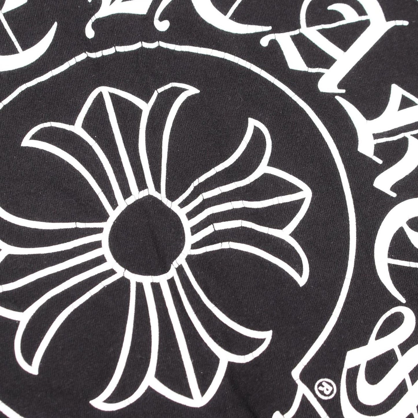 Chrome Hearts Short Sleeve T-Shirt Horse Shoe Scroll Label Black Cotton — view 5