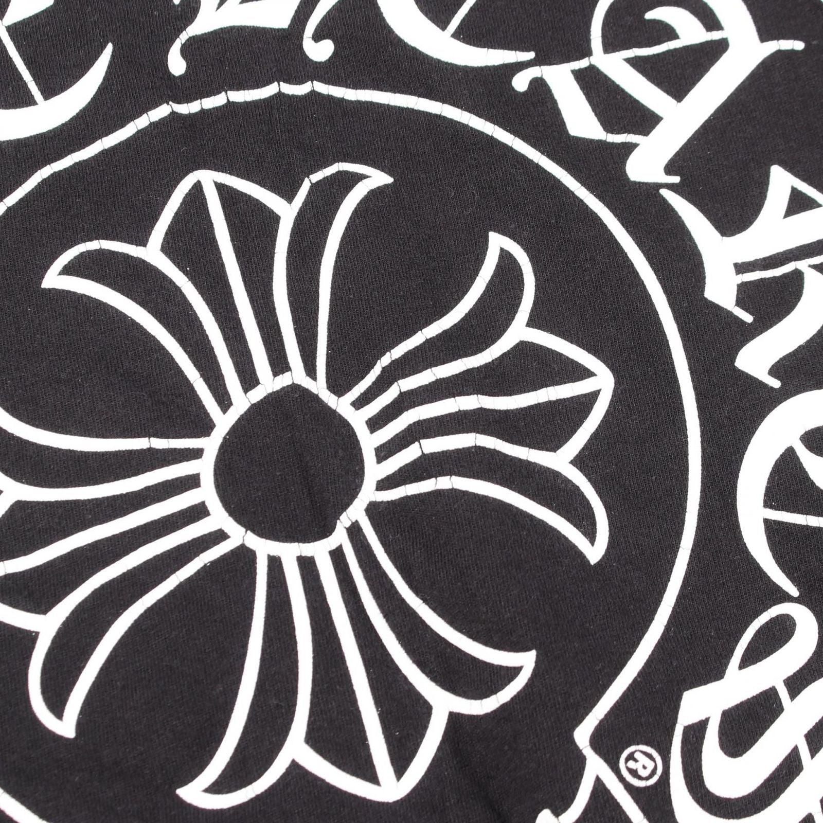 Chrome Hearts Short Sleeve T-Shirt Horse Shoe Scroll Label Black Cotton — view 5