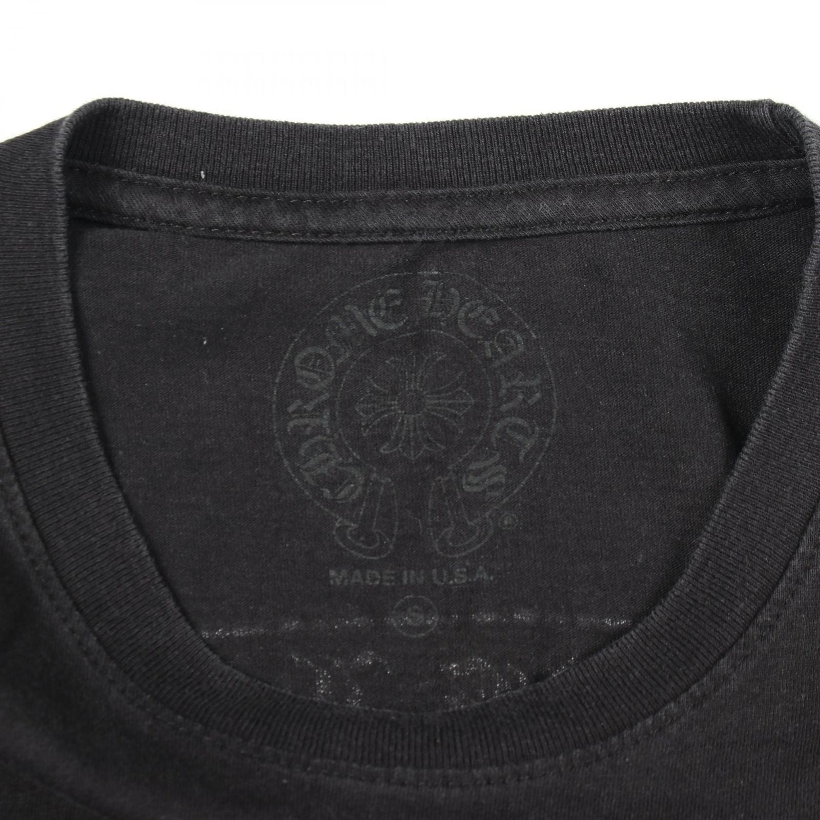 Chrome Hearts Short Sleeve T-Shirt Scroll Label Black Cotton — view 3