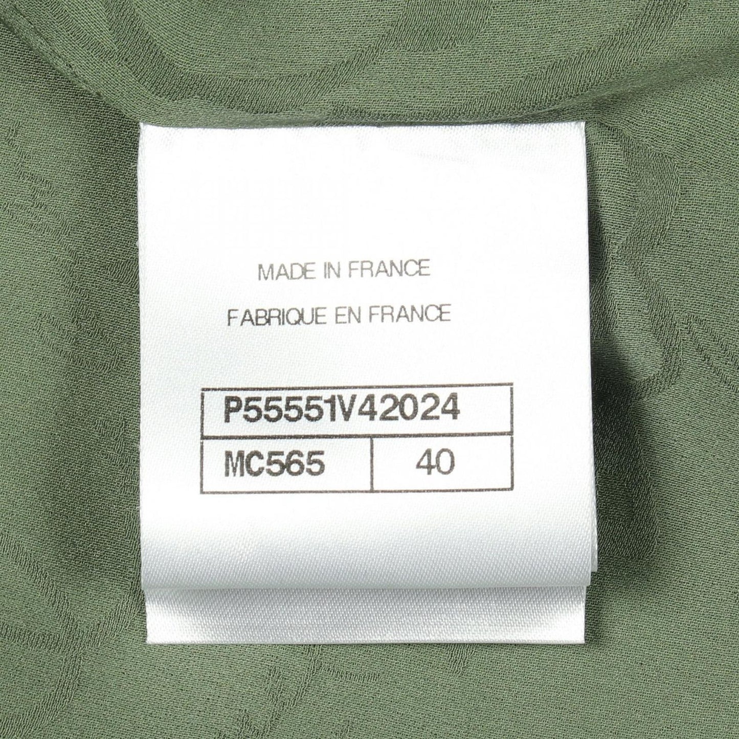 Chanel CC Logo Button Tweed Green Wool Fabric Jacket — view 6