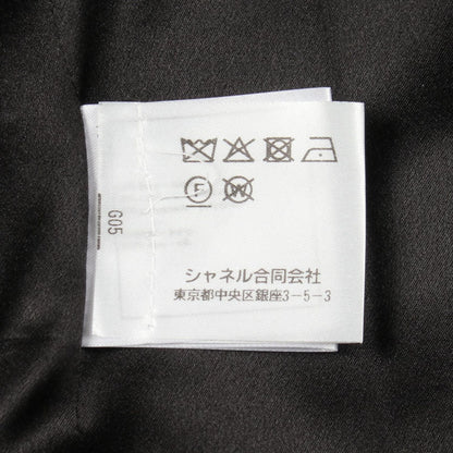 Chanel Coat CC Logo Button Black Wool Cashmere Peacoat — view 4