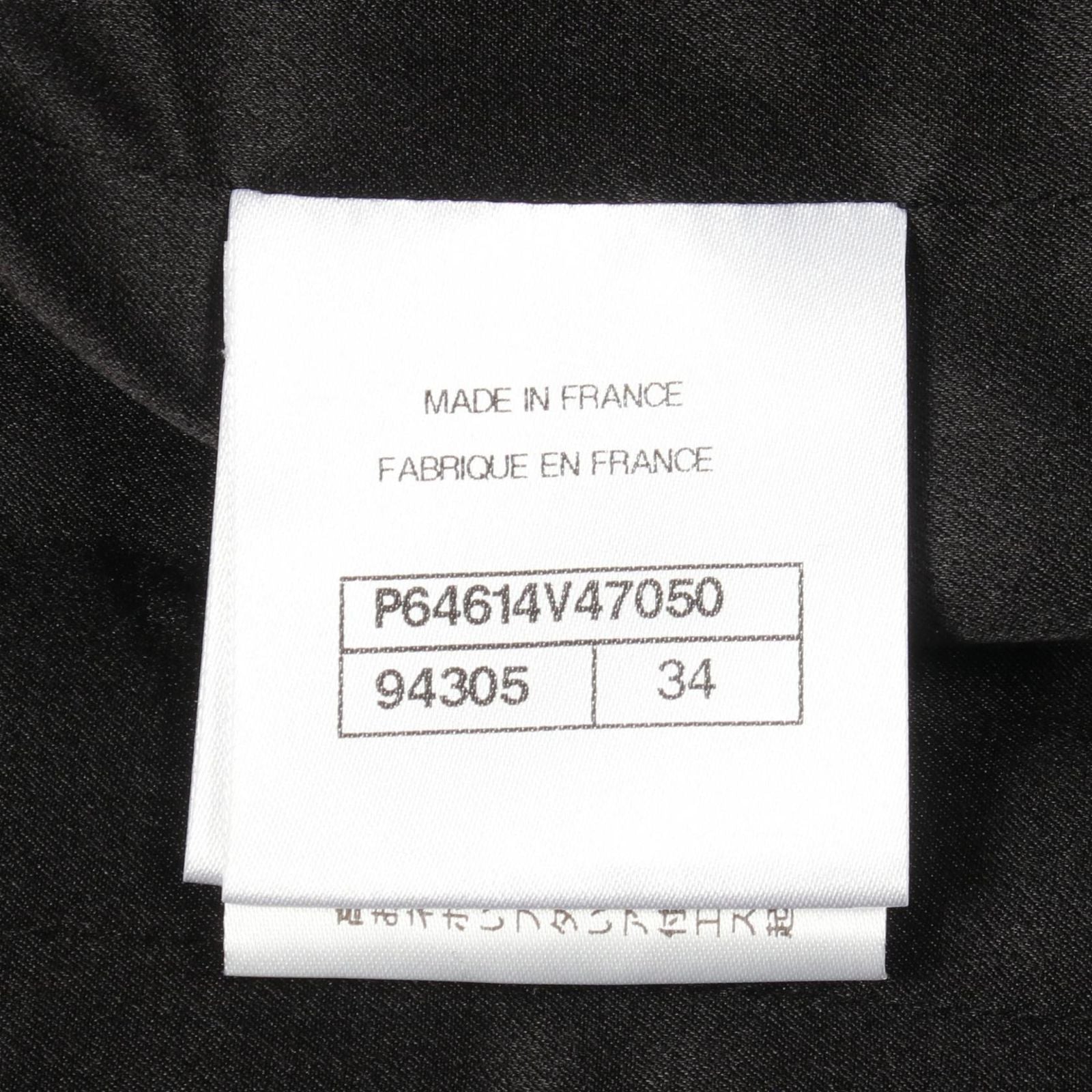 Chanel Coat CC Logo Button Black Wool Cashmere Peacoat — view 6
