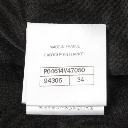 Chanel Coat CC Logo Button Black Wool Cashmere Peacoat — view 6