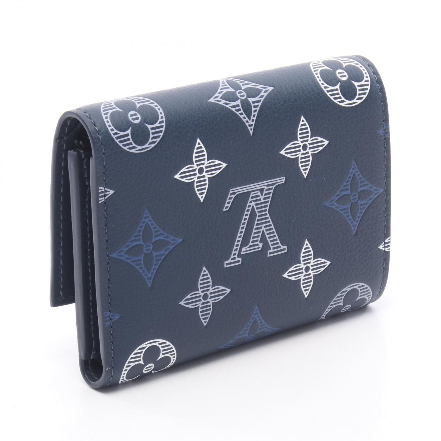 Louis Vuitton Trifold Wallet Victor Blue Navy Leather — view 2