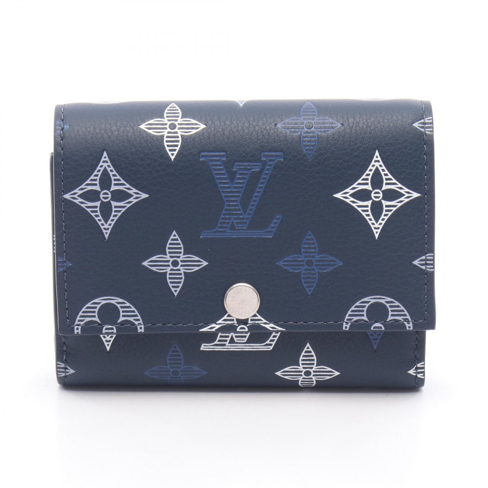 Louis Vuitton Trifold Wallet Victor Blue Navy Leather