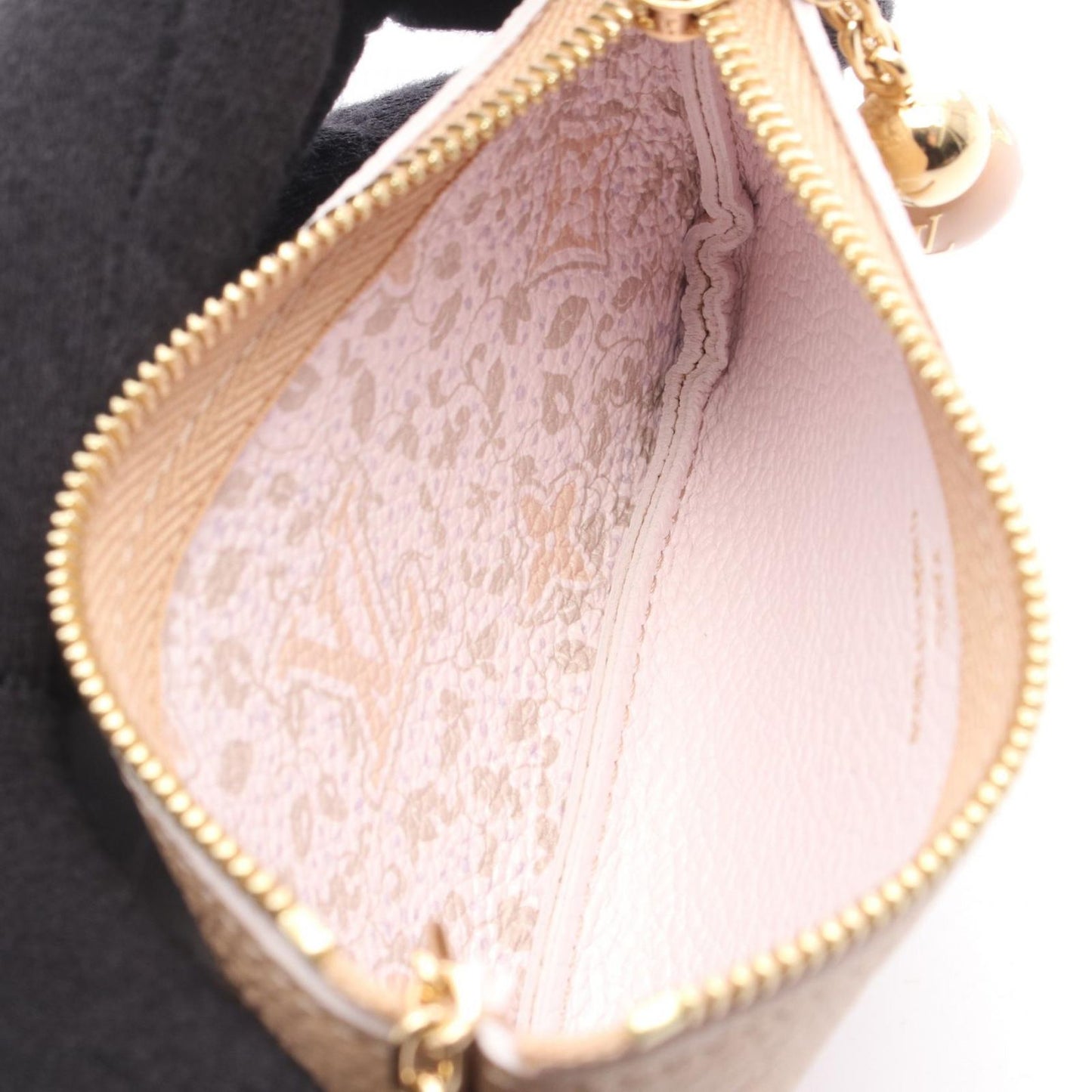 Louis Vuitton Coin Case Pochette Cles with Key Ring Hazelnut Brown Leather — view 3