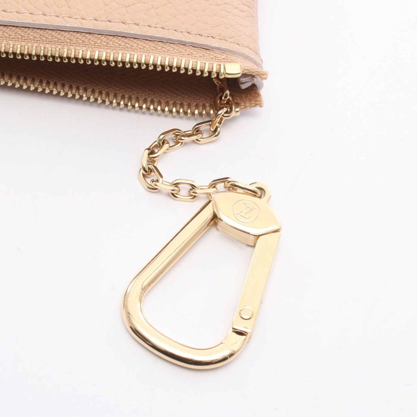 Louis Vuitton Coin Case Pochette Cles with Key Ring Hazelnut Brown Leather — view 6