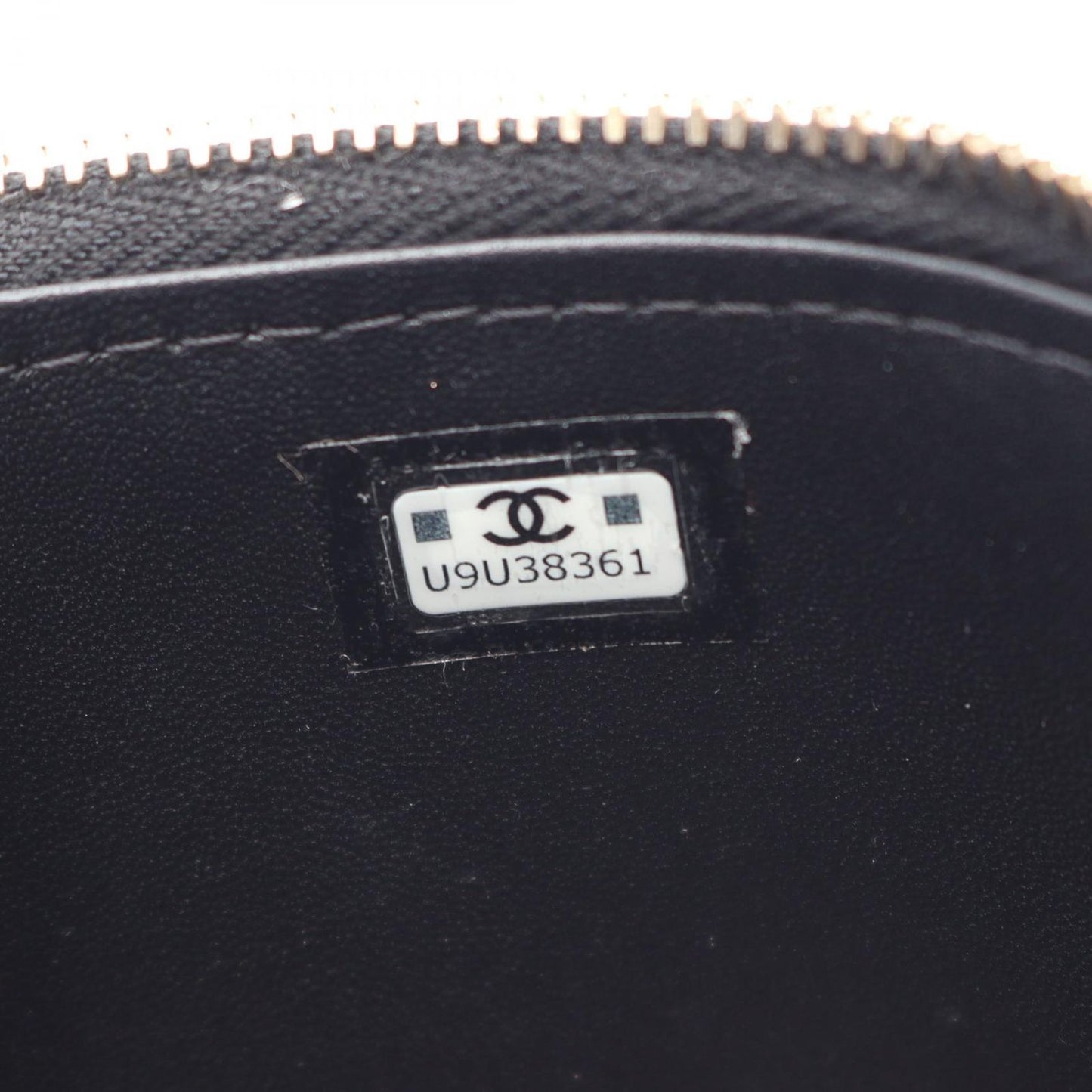 Chanel Shoulder Bag CC Logo Vanity Black Fabric Leather Quilted Chain — view 5
