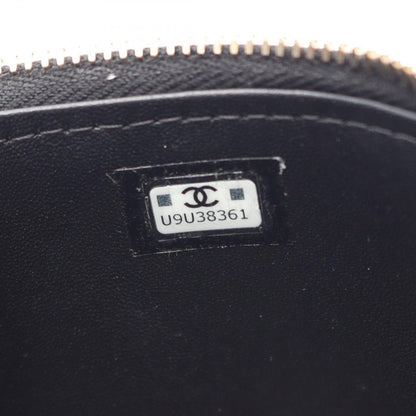 Chanel Shoulder Bag CC Logo Vanity Black Fabric Leather Quilted Chain — view 5