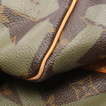 Louis Vuitton Boston Bag Keepall 50 Bag Khaki Canvas Leather — view 9