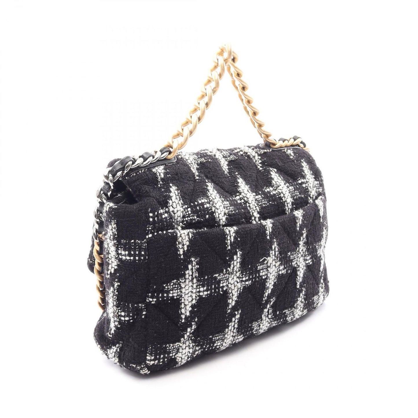Chanel Shoulder Bag 19 Dizeneuf Quilted 2-Way Black White Fabric Leather 19 — view 2