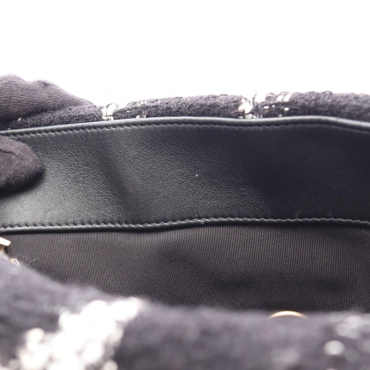 Chanel Shoulder Bag 19 Dizeneuf Quilted 2-Way Black White Fabric Leather 19 — view 6