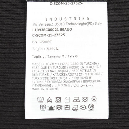 Moncler Short Sleeve T-Shirt SS Logo Embroidery Crew Neck Black Cotton — view 5