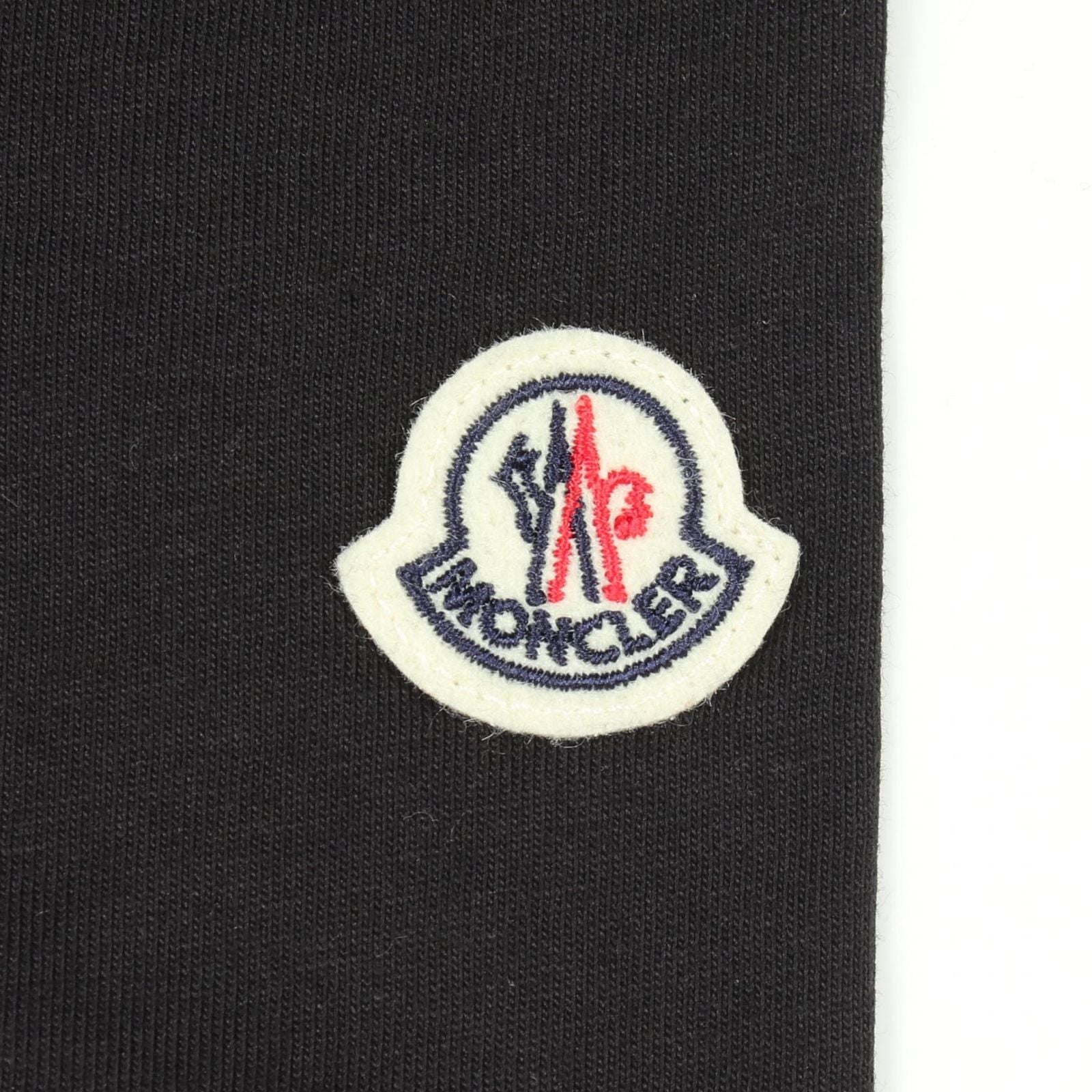 Moncler Short Sleeve T-Shirt SS Logo Embroidery Crew Neck Black Cotton — view 6