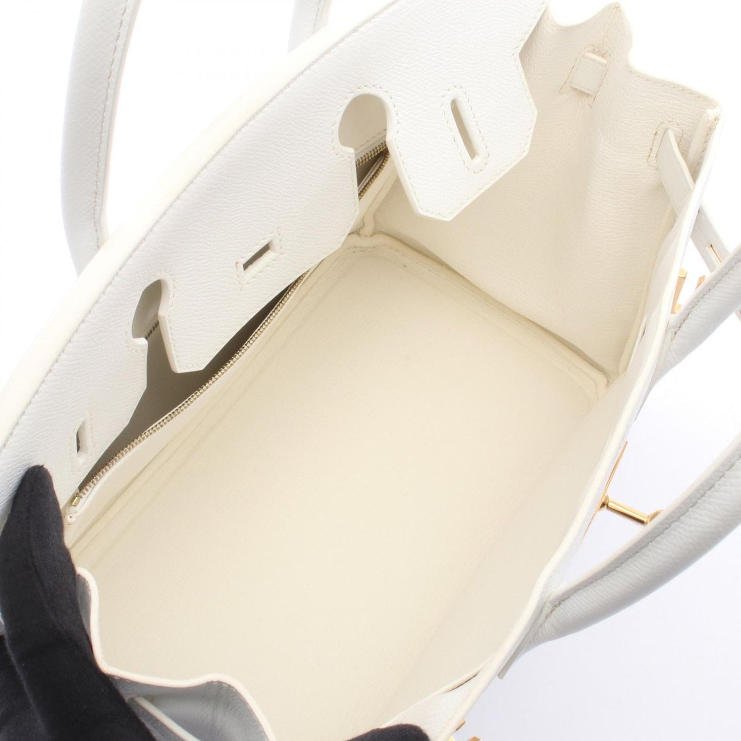 Hermes Handbag Birkin 30 White Leather Calf — view 3