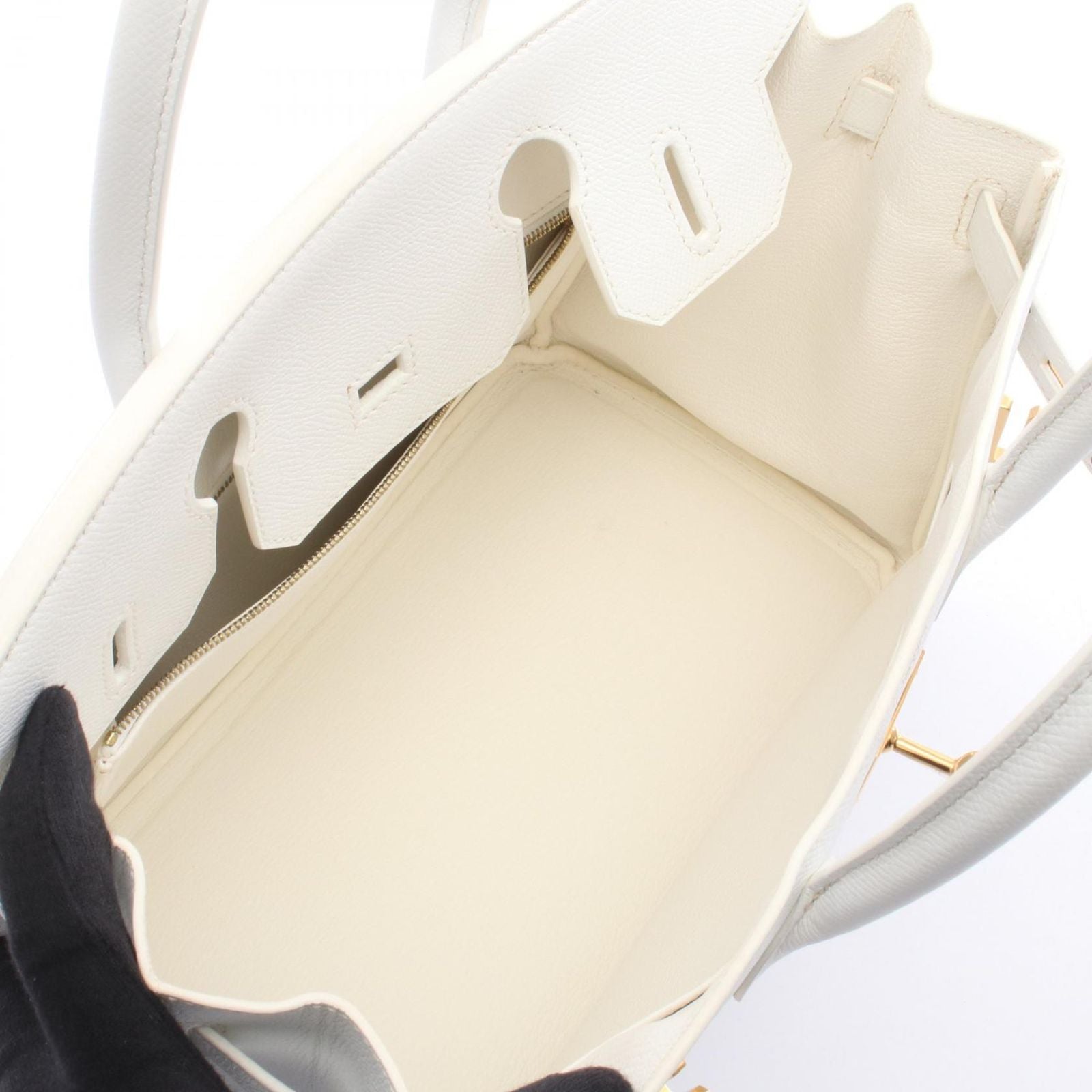 Hermes Handbag Birkin 30 White Leather Calf — view 3