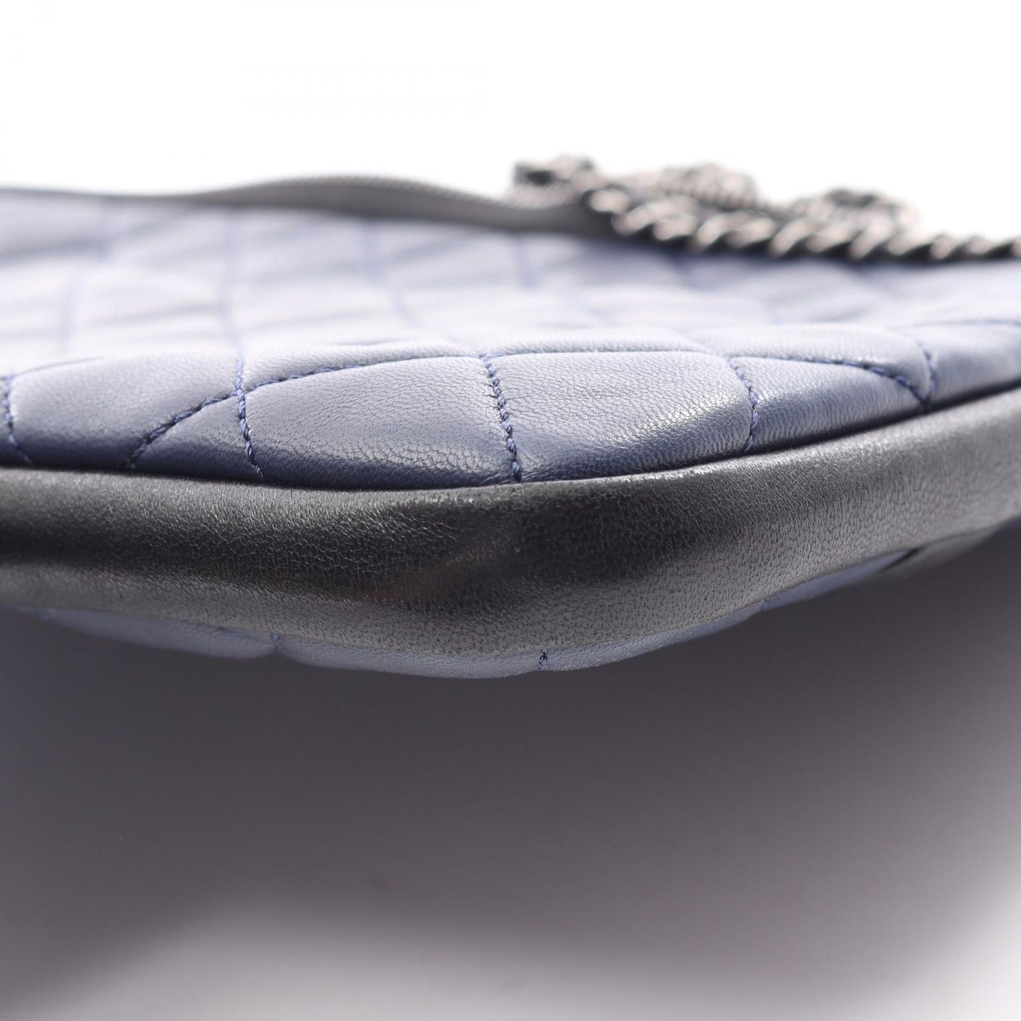 Chanel Shoulder Bag Girl Navy Black Lambskin Chain — view 9
