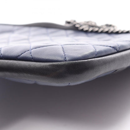 Chanel Shoulder Bag Girl Navy Black Lambskin Chain — view 9