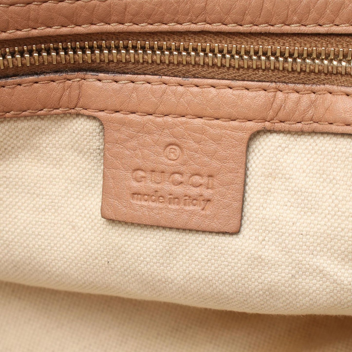 Gucci Shoulder Bag Pink Beige Leather Bamboo — view 4